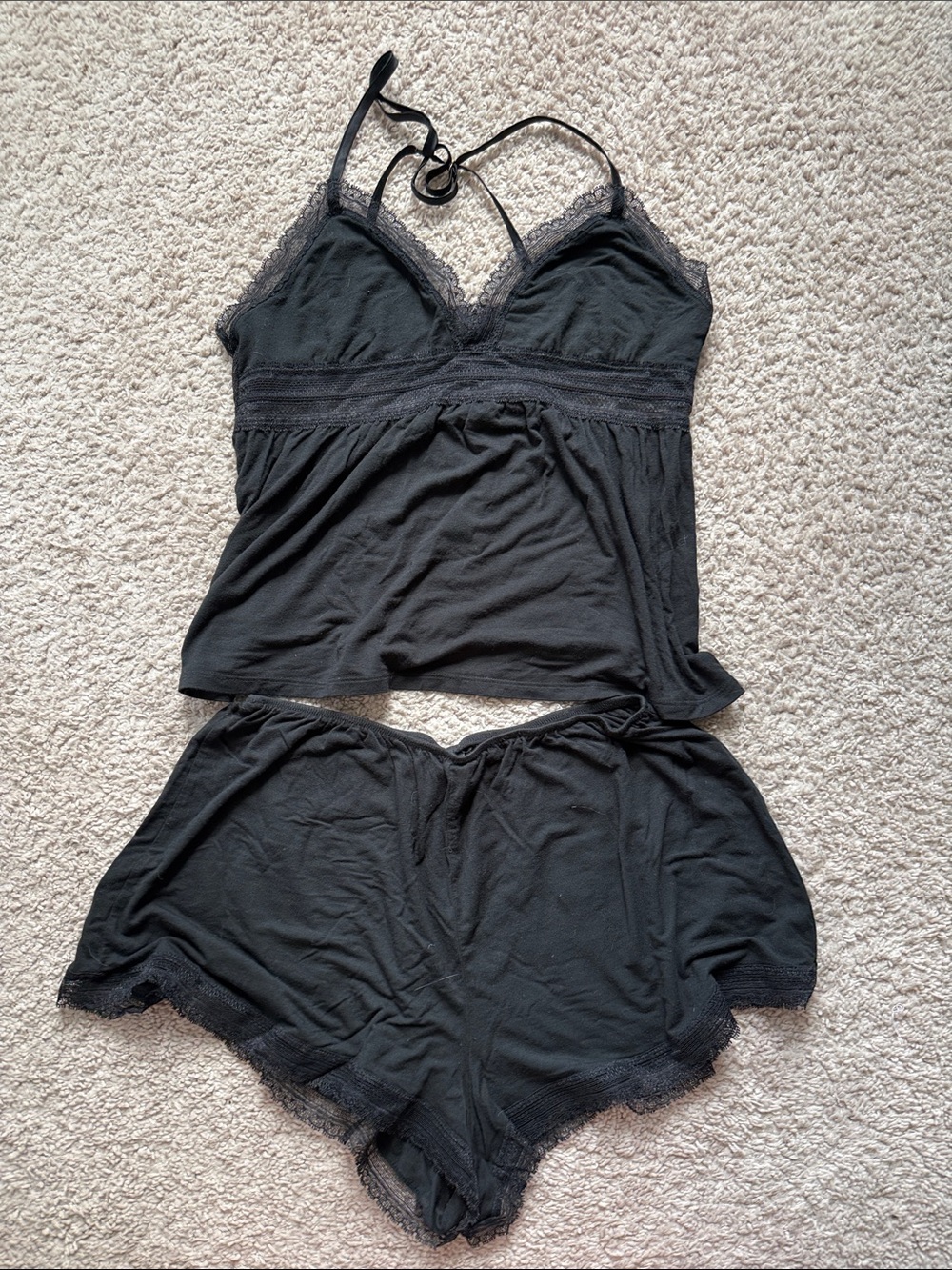Victorias Secret black PJ set.